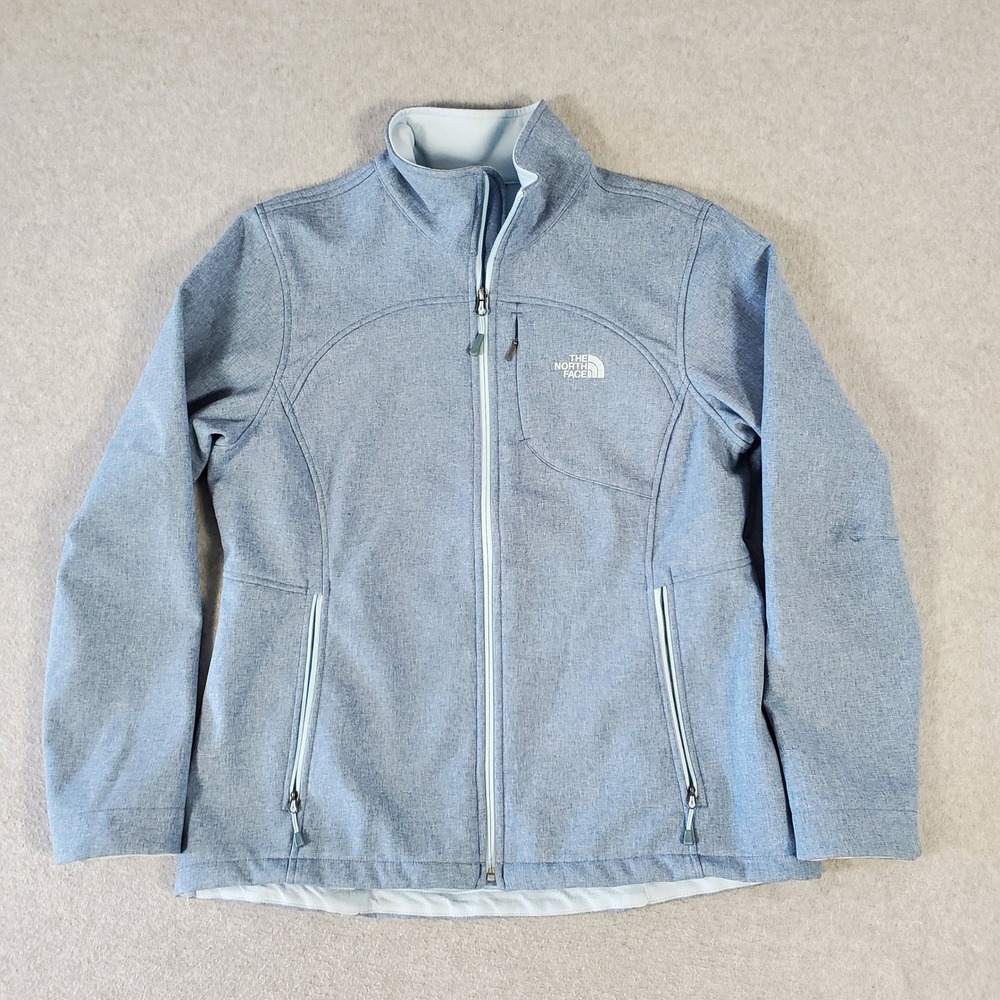 The North Face Apex Bionic Softshell Jacket Womens Size XL Blue Heather WindWall